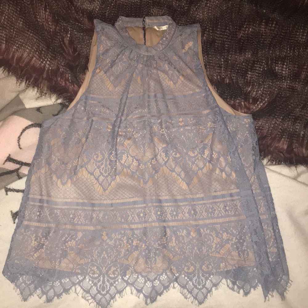 Lace Haltered Tank Top